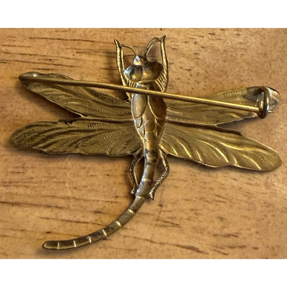 Vintage Brass Dragonfly Pin - Picture 3 of 3